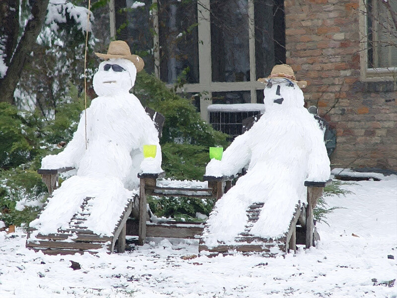Snowmen in Chairs