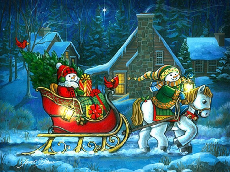 Snowmen in Sleigh