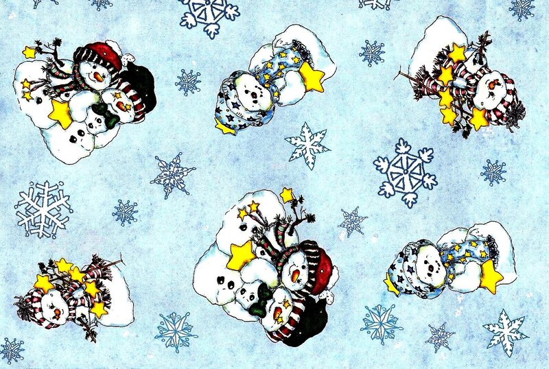 Snowmen in Snow — Blue