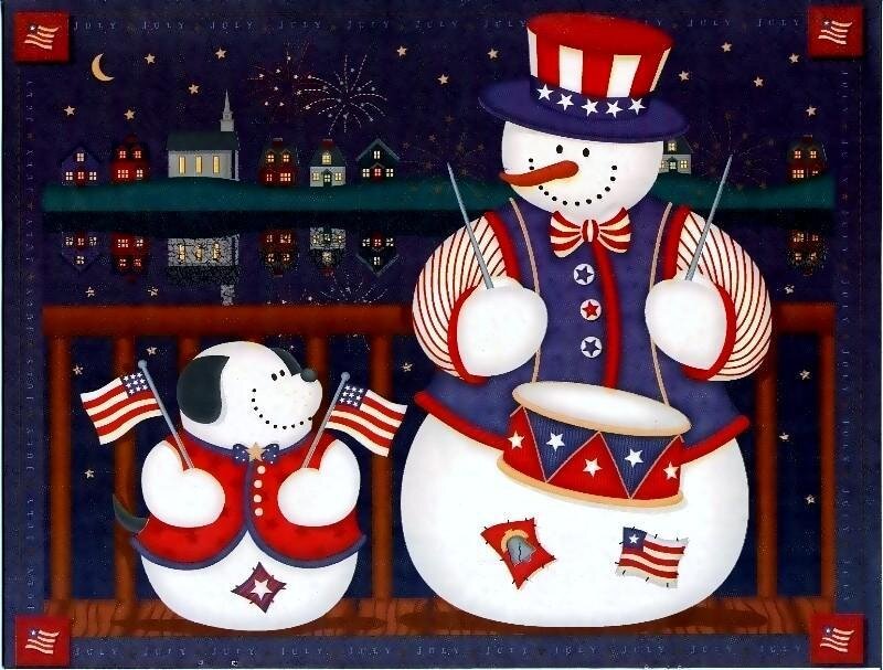 Snowmen on a Porch
