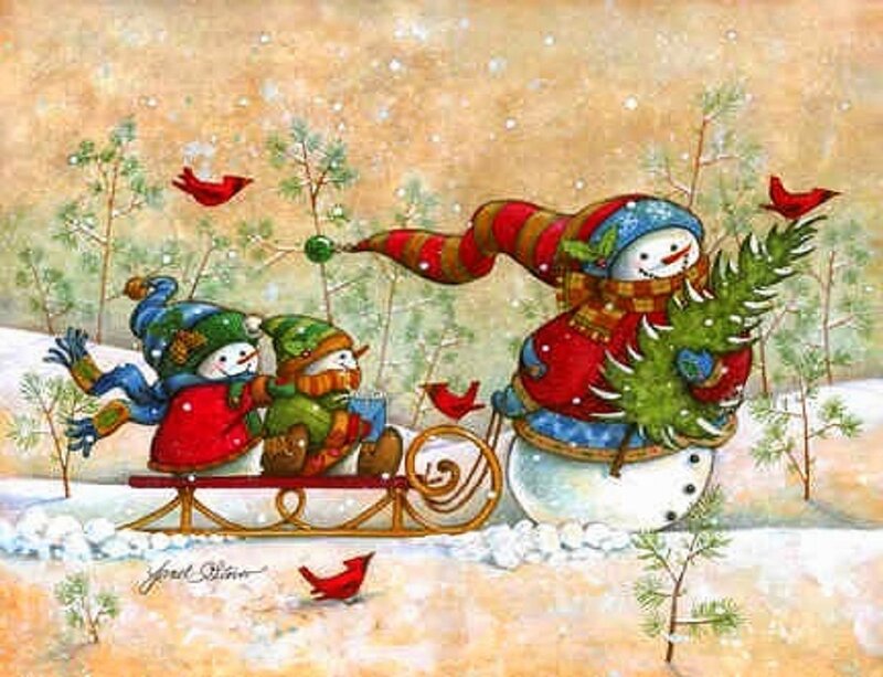 Snowmen on a Sled