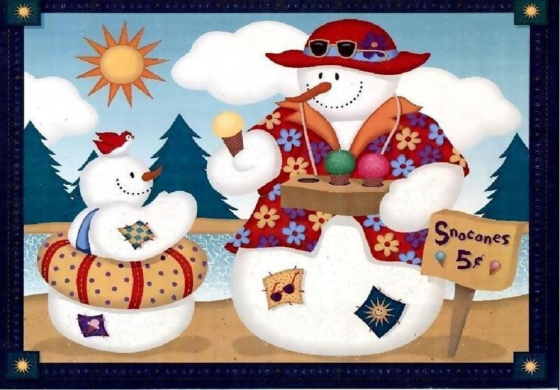 Snowmen on Beach