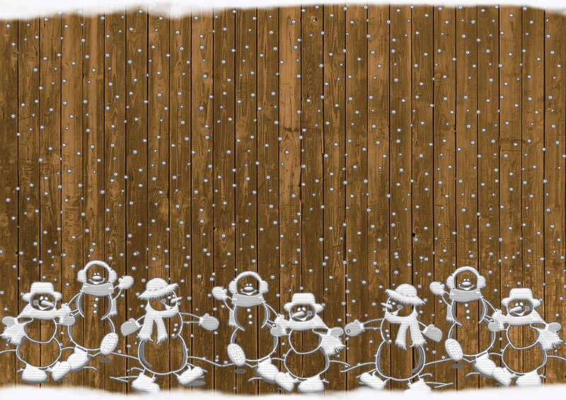 Snowmen on Wood