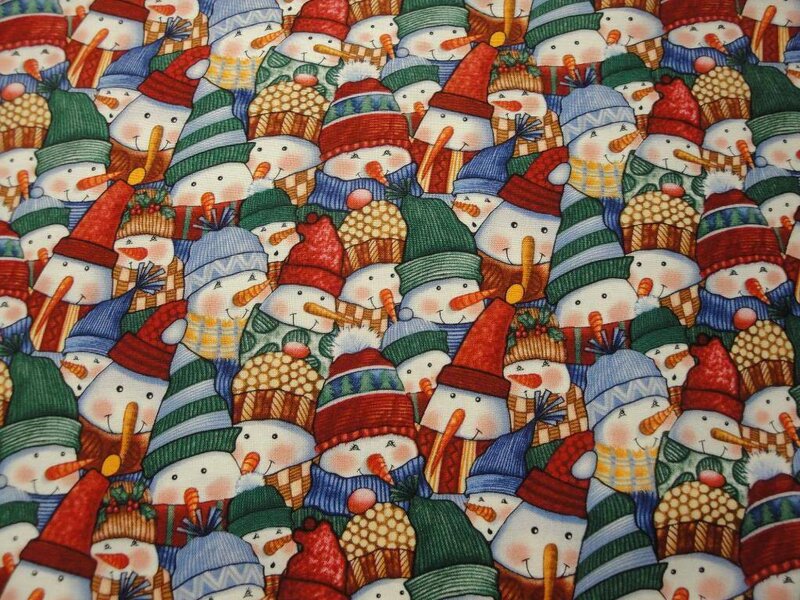 Snowmen Pattern Fabric