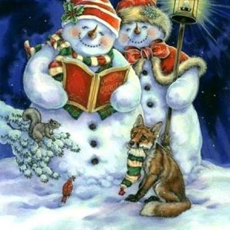 Snowmen Reading Book