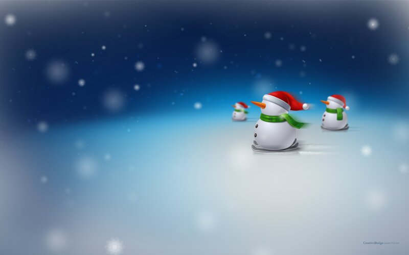 snowmen skating in snow