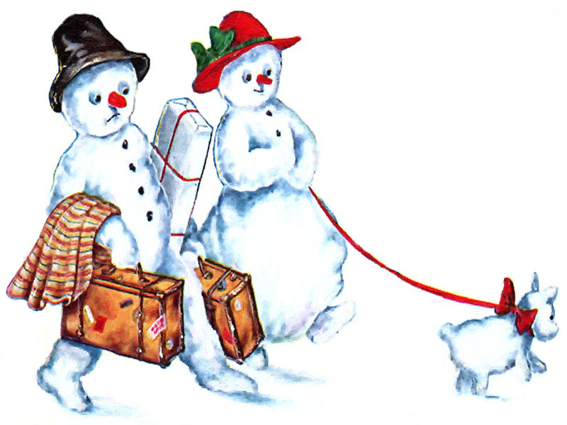 Snowmen Traveling