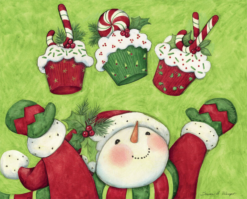 Snowmen with Cupcakes