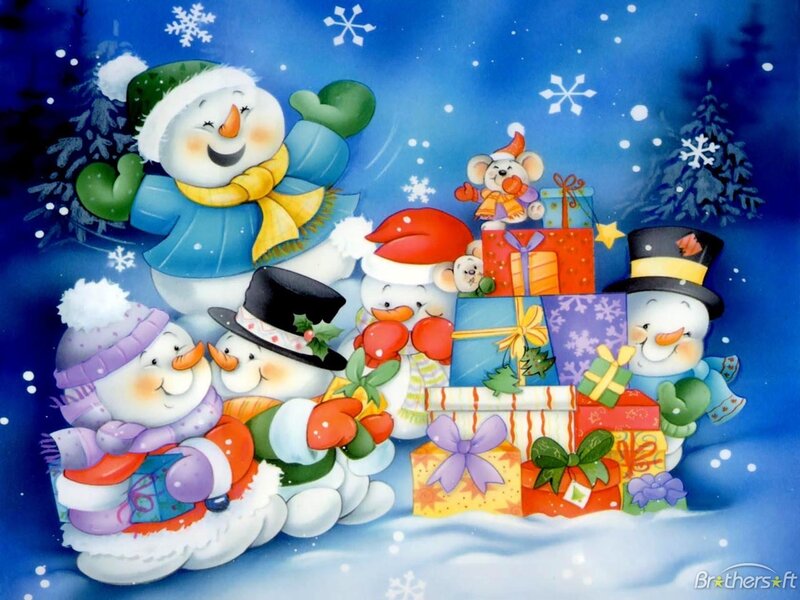 Snowmen with Gifts