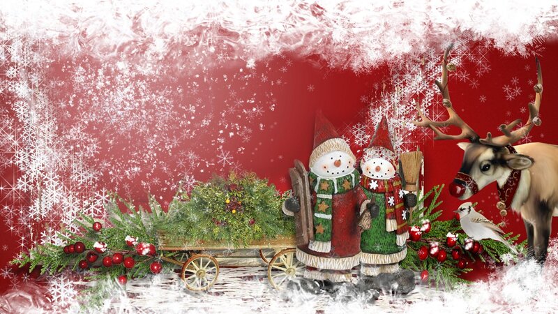 Snowmen with Reindeer