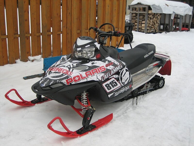 Snowmobile in Snow — White, Cold