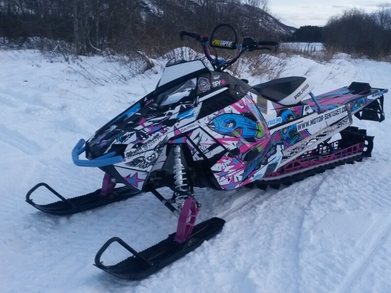 Snowmobile in Snow — White, Cold, Winter, Photograph