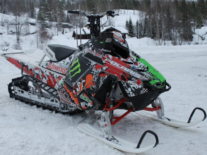 Snowmobile in Snow — White, Cold, Winter, Photograph, Trees