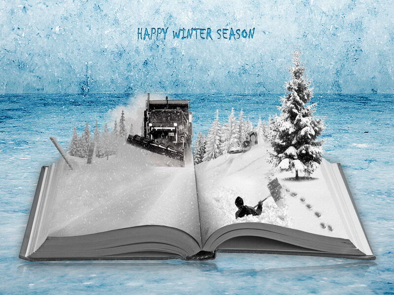 Snowplow in Winter Scene