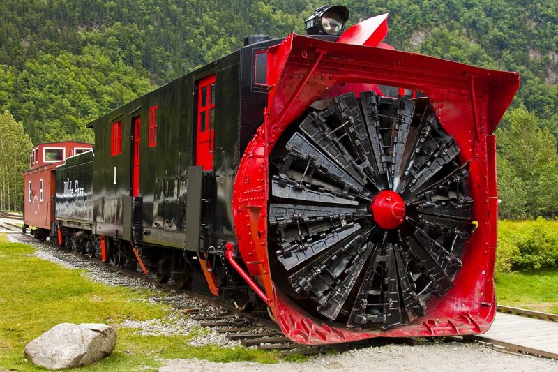 snowplow train in forest