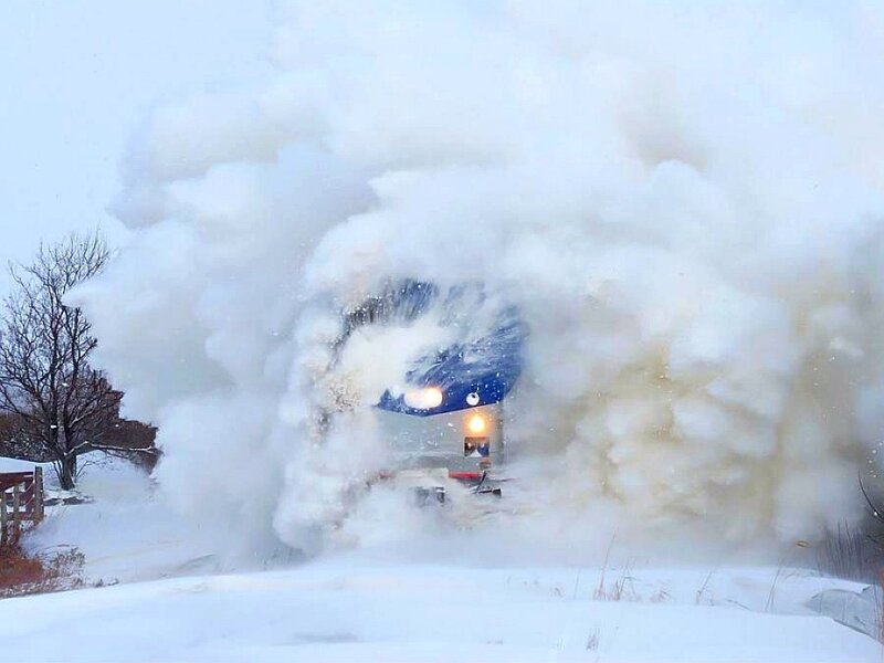 Snowplow Train — White, Dramatic