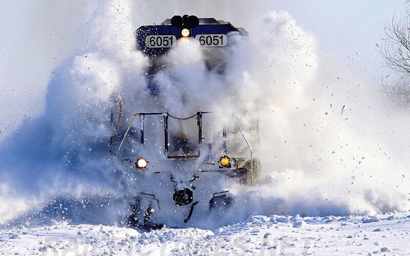 Snowplow Train — White