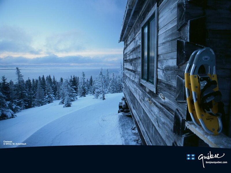 Snowshoes on Cabin