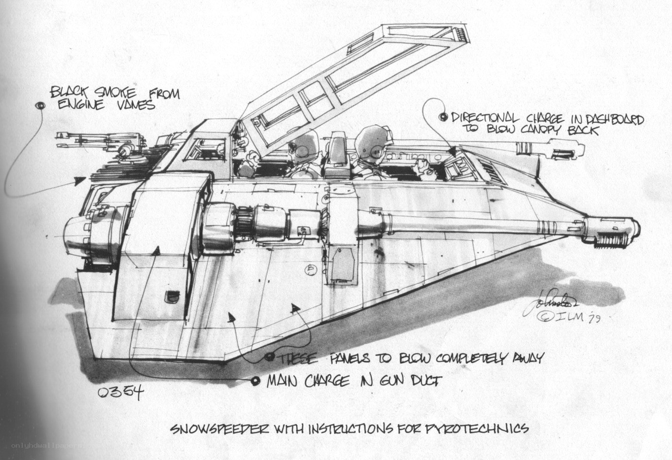 Snowspeeder design sketch