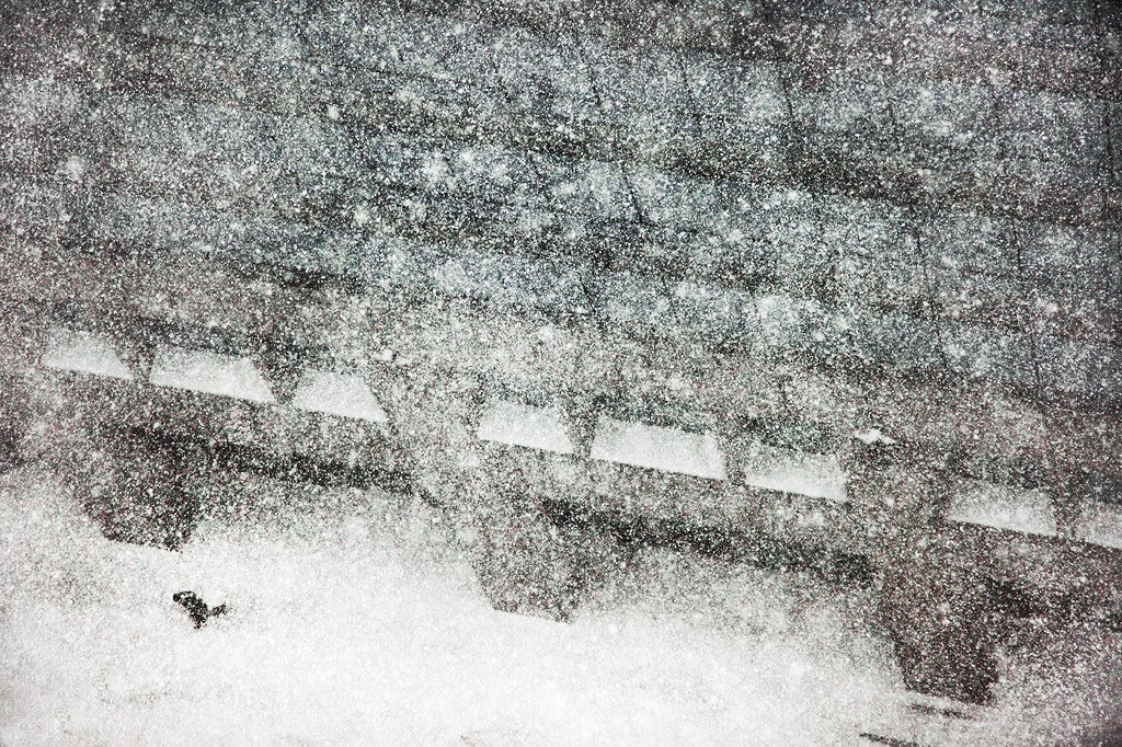Snowstorm at night