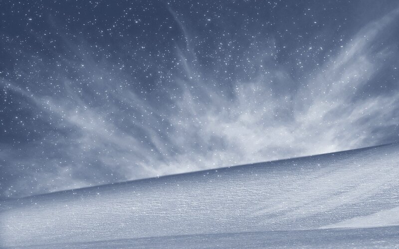 Snowstorm on Snowy Slope