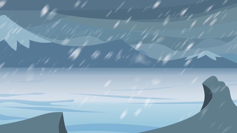Snowstorm over Mountains