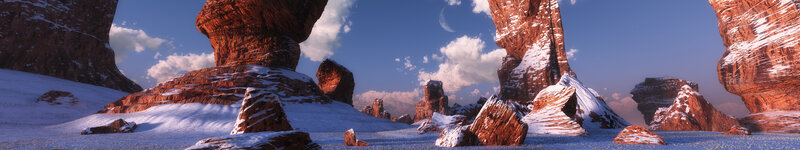snowy alien landscape