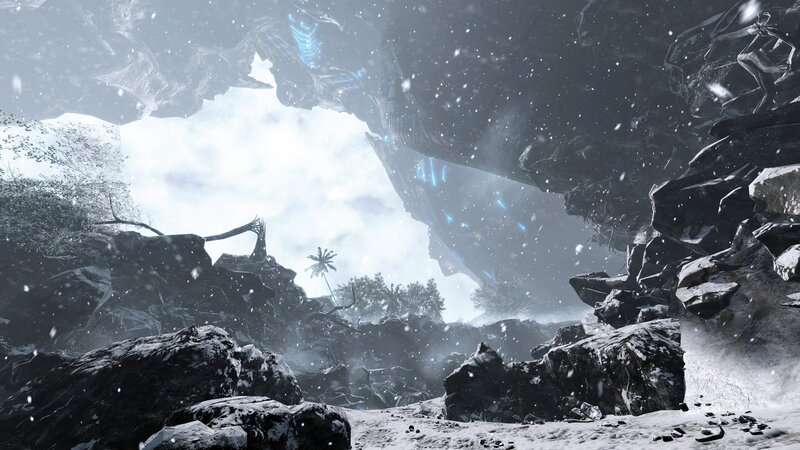 snowy alien landscape