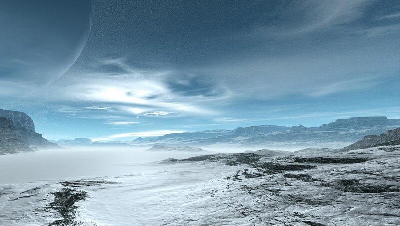 Snowy Alien Landscape — Blue, Cold