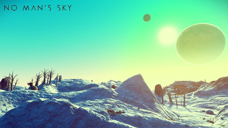 Snowy Alien Landscape — Cyan
