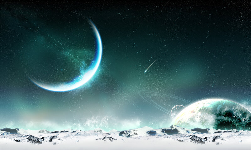 Snowy Alien Landscape — Green