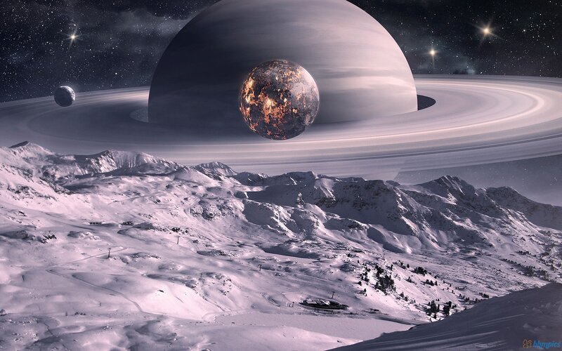 Snowy Alien Landscape — White