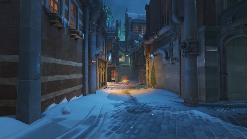 Snowy Alley at Night — Blue, Quiet, Cold