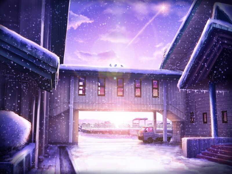 Snowy Alley with Truck