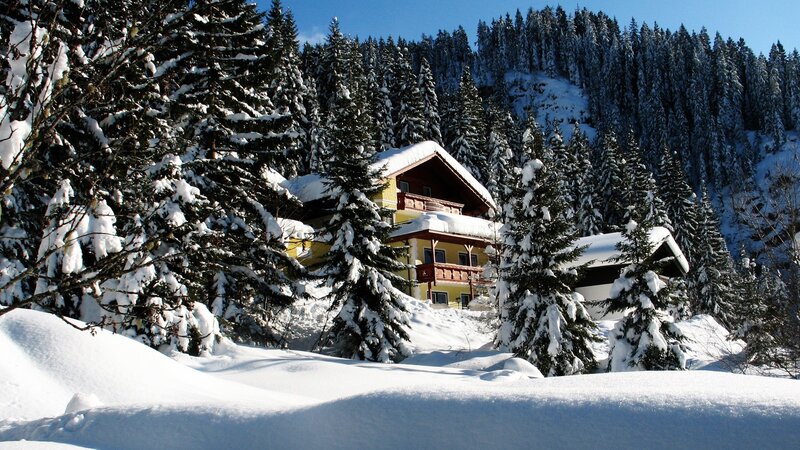 Snowy alpine chalet