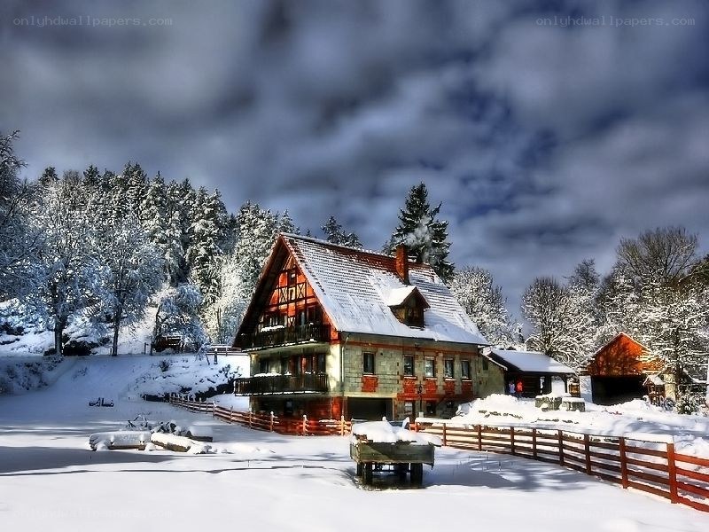 Snowy Alpine Cottage