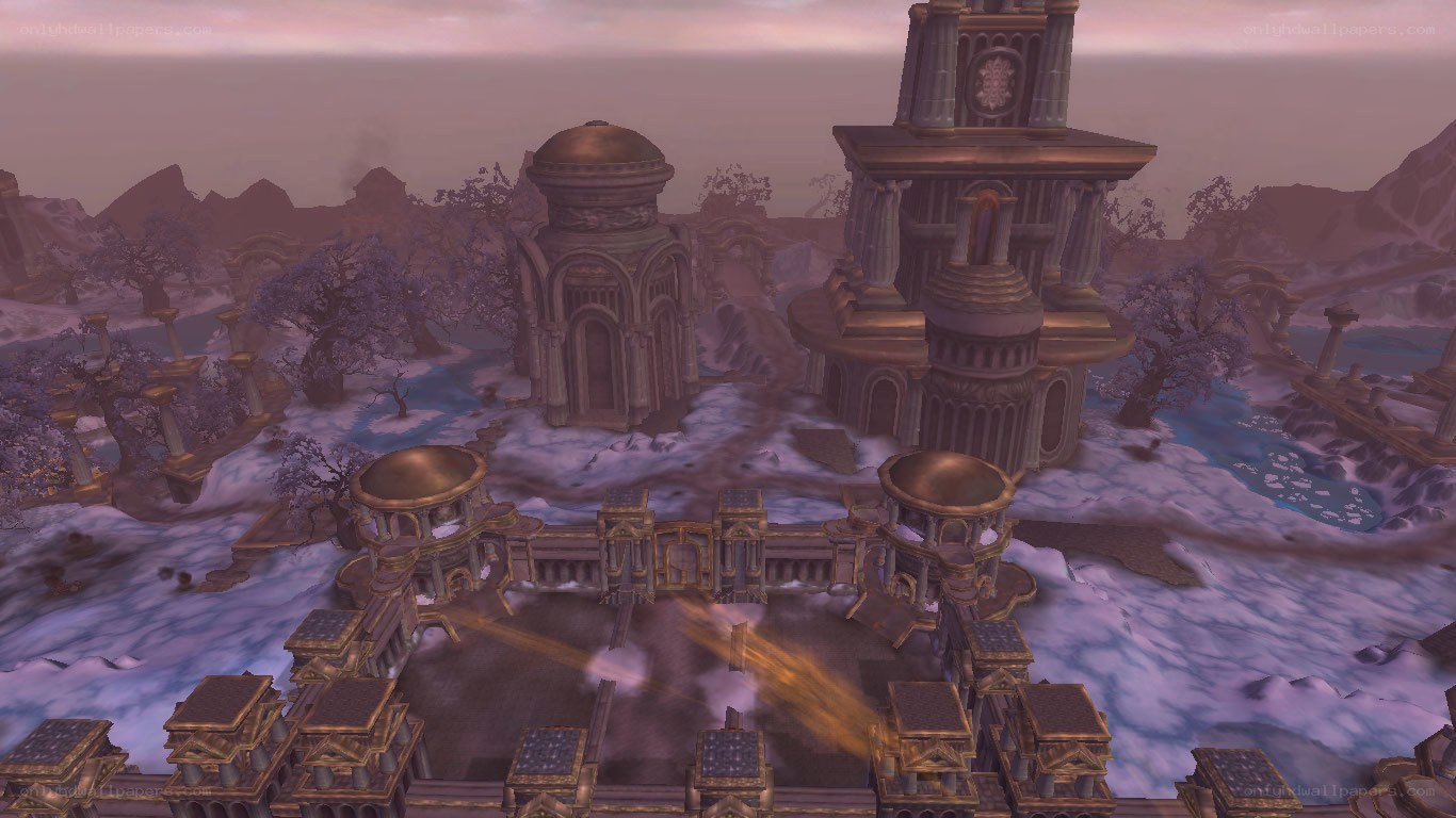 snowy ancient ruins