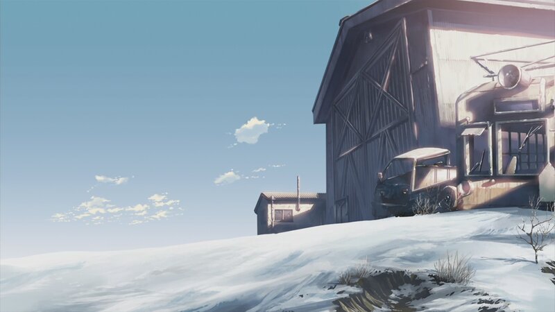 snowy barn scene