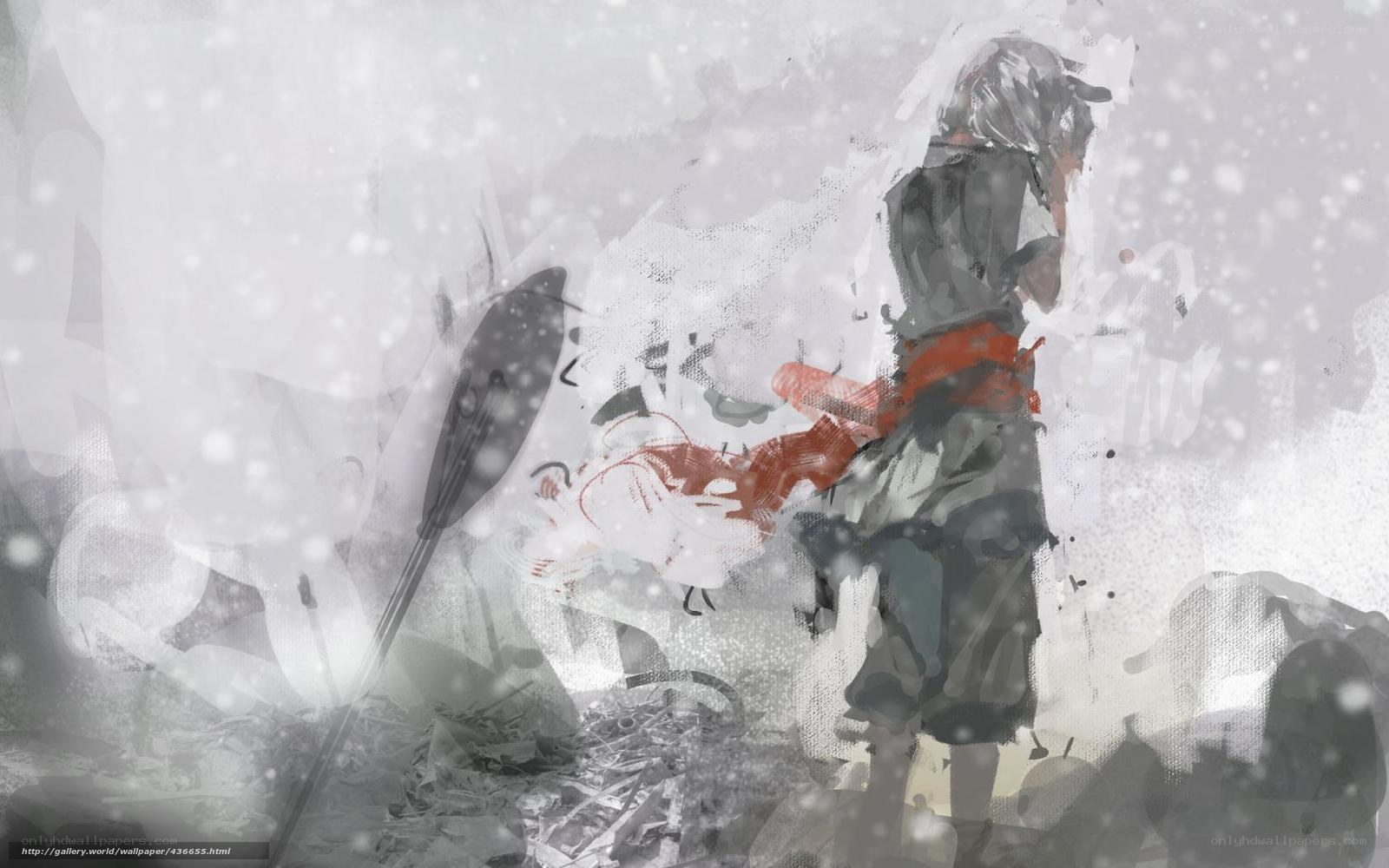 Snowy battle scene