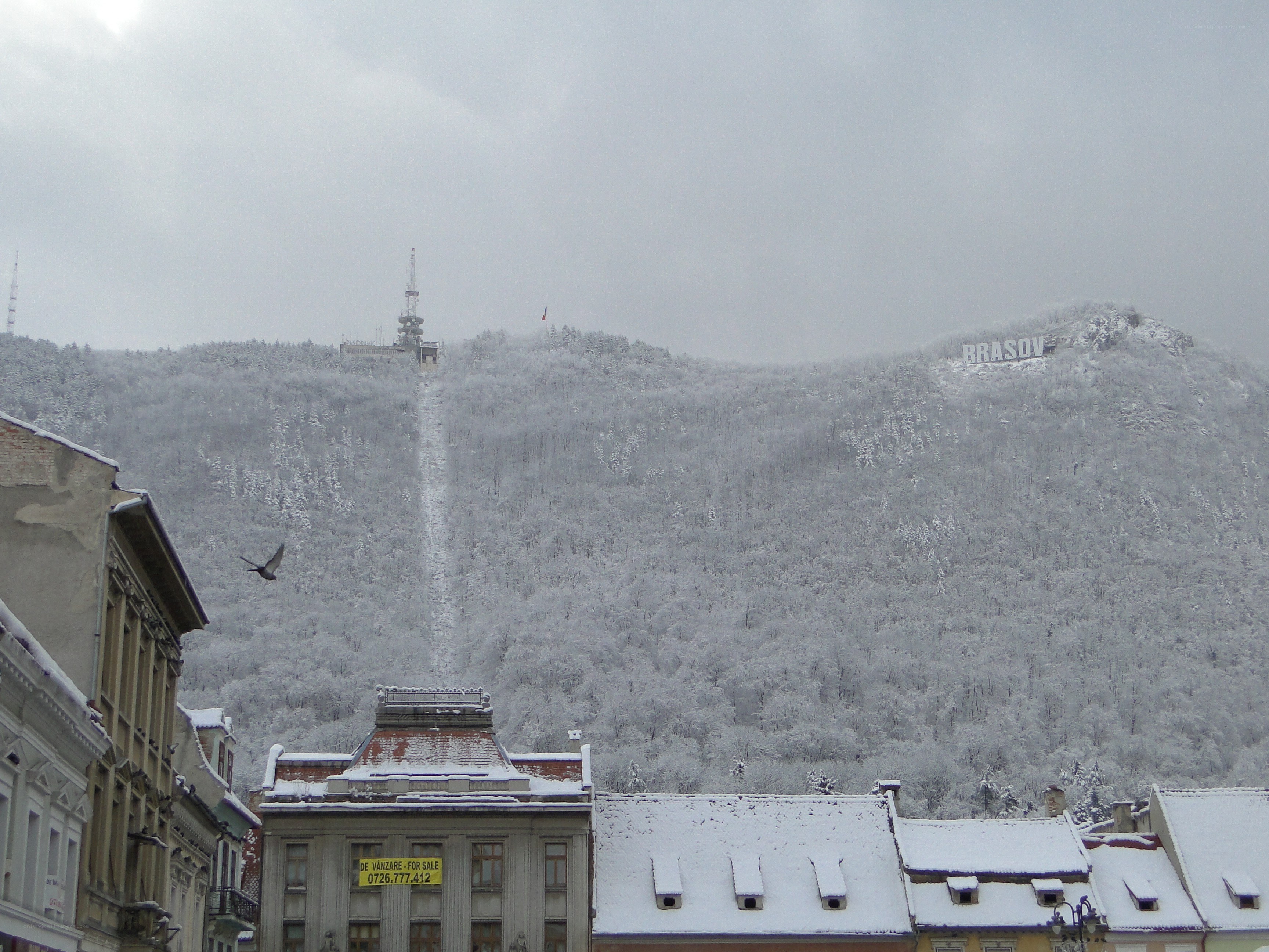 Snowy Brasov mountain view