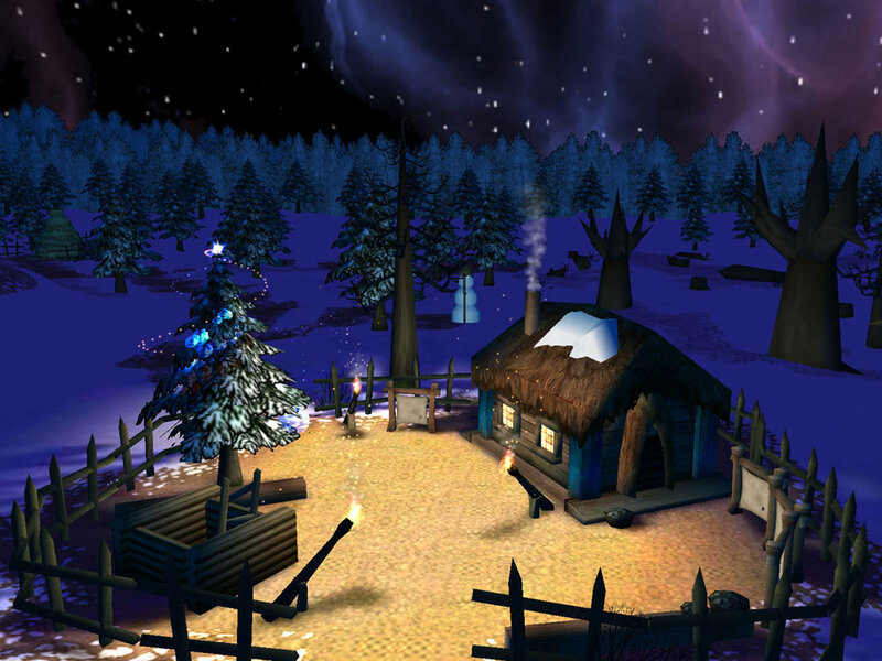 Snowy Cabin at Night — Blue, Peaceful, 3d Render