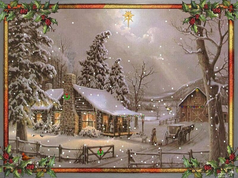 Snowy Cabin Village — White