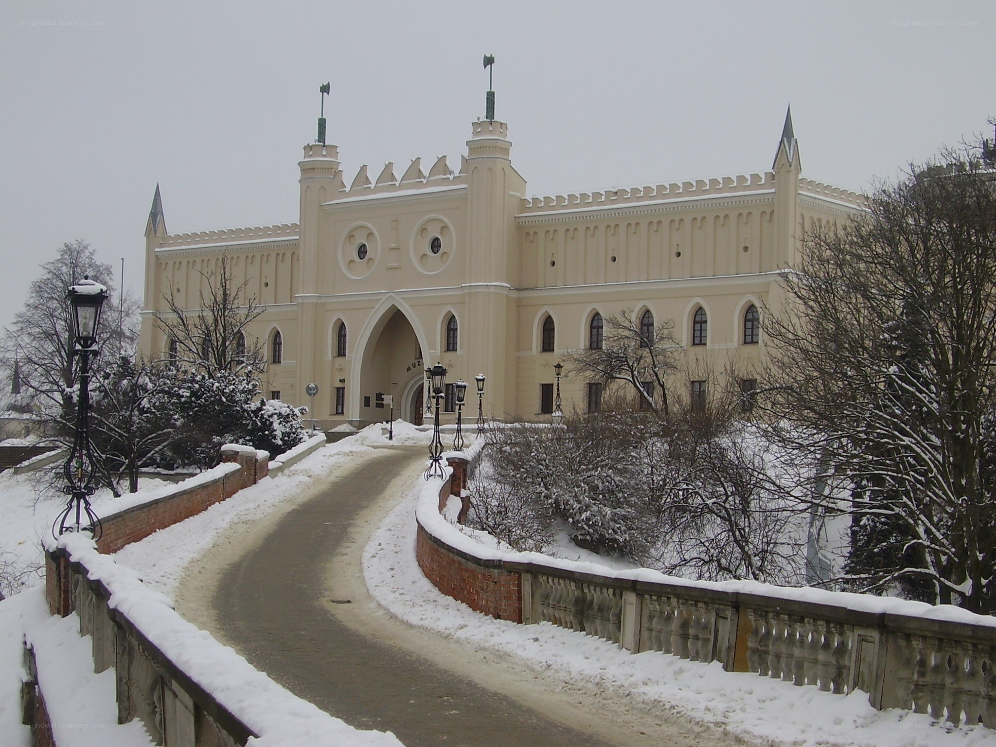 Snowy castle entrance