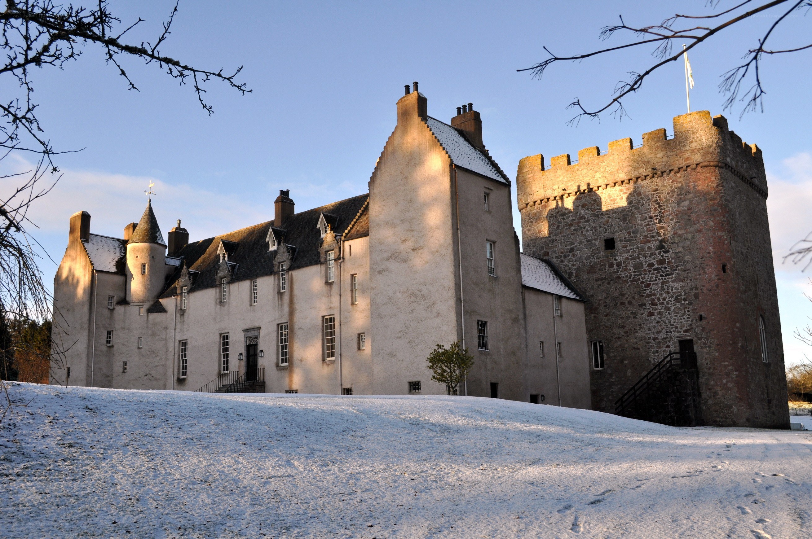 Snowy castle in winter