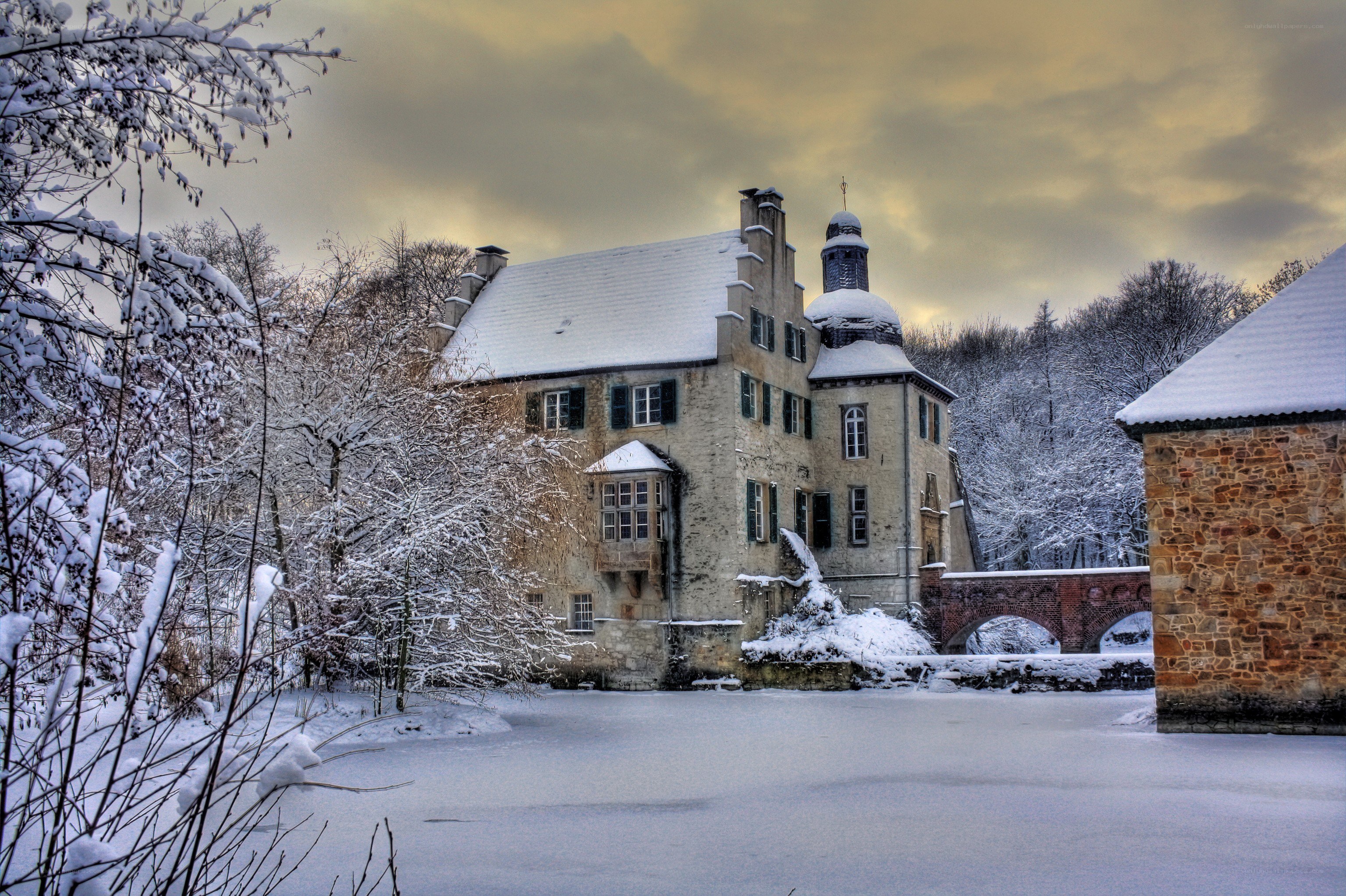 Snowy castle in winter