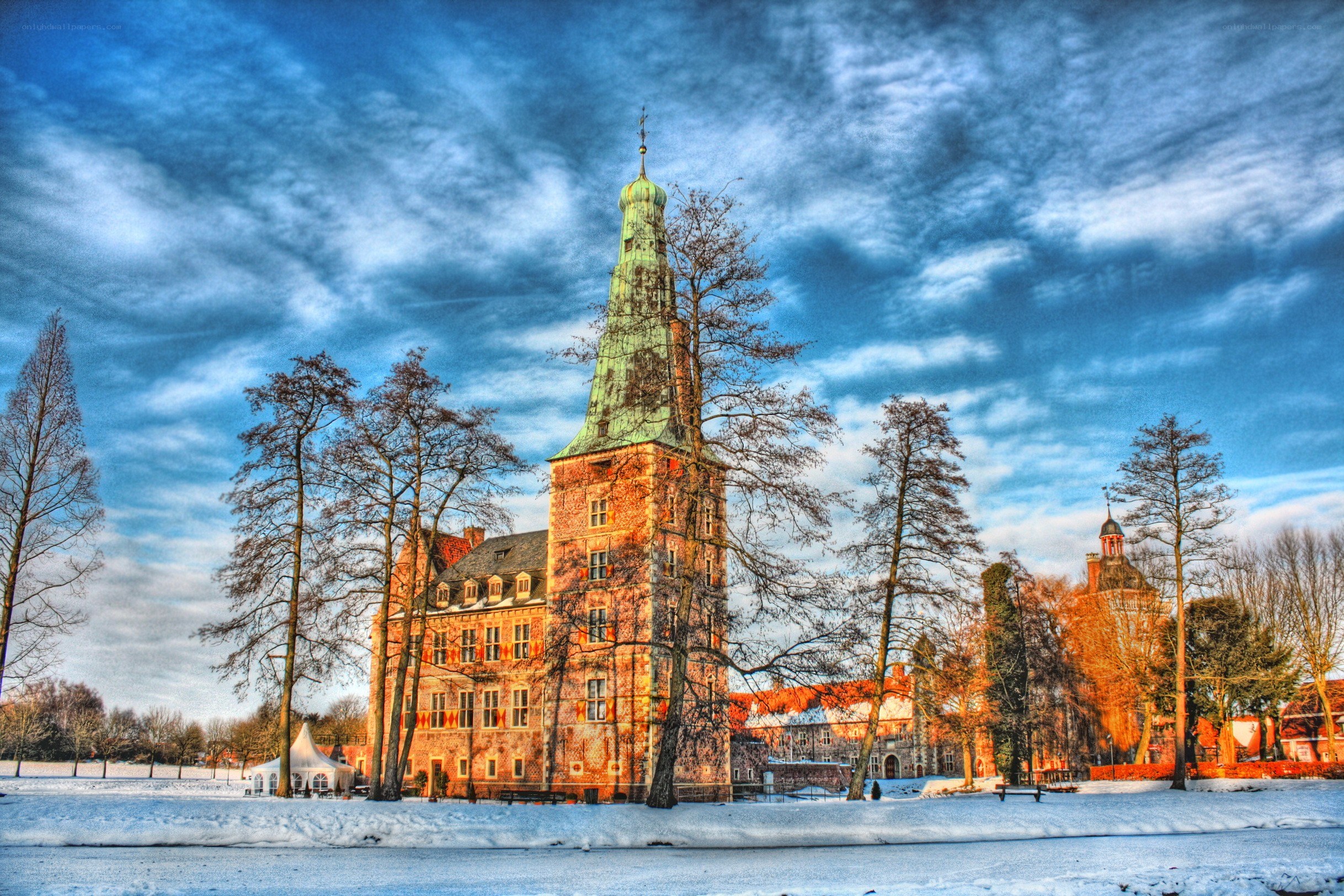 Snowy castle in winter