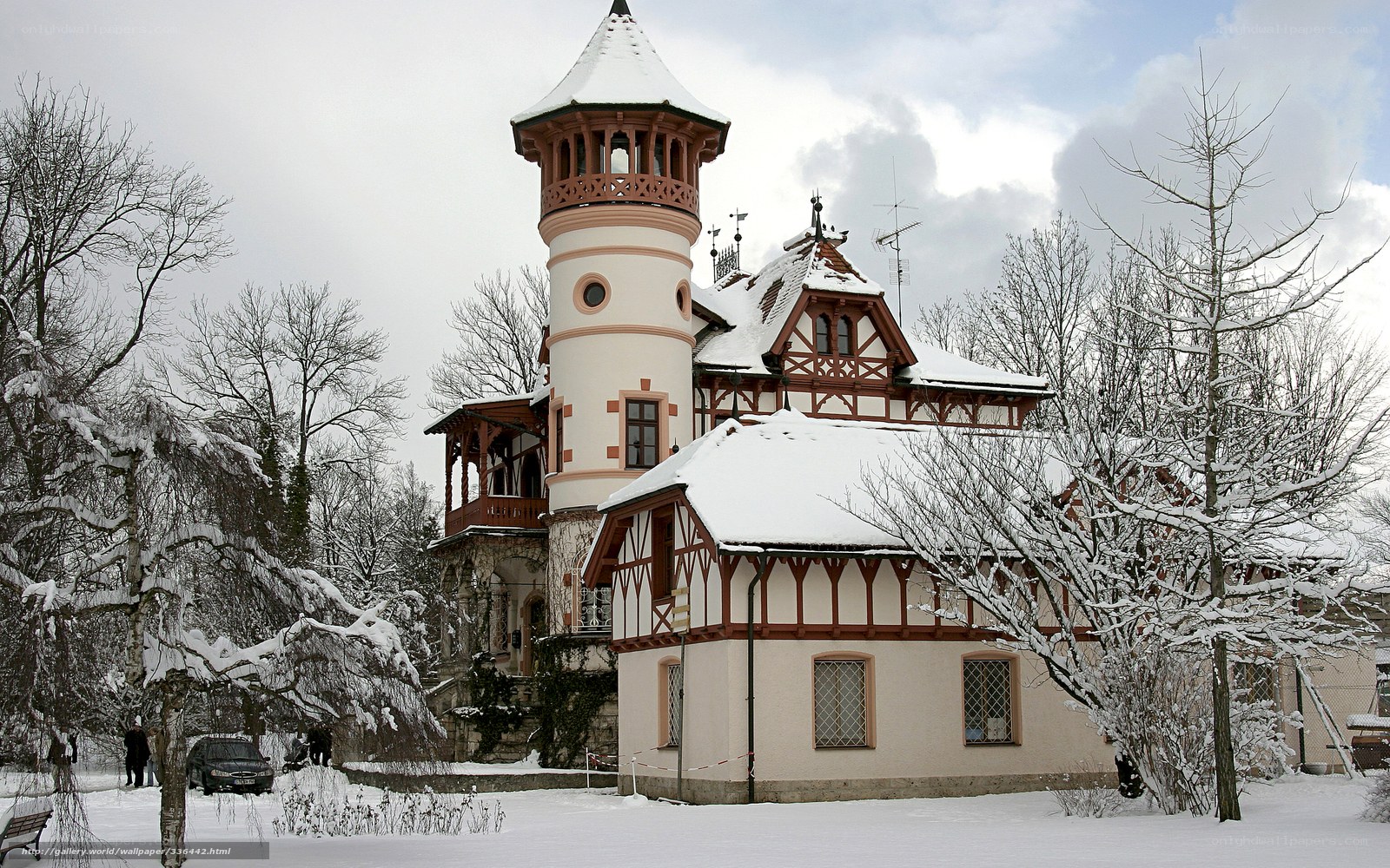 Snowy castle in winter
