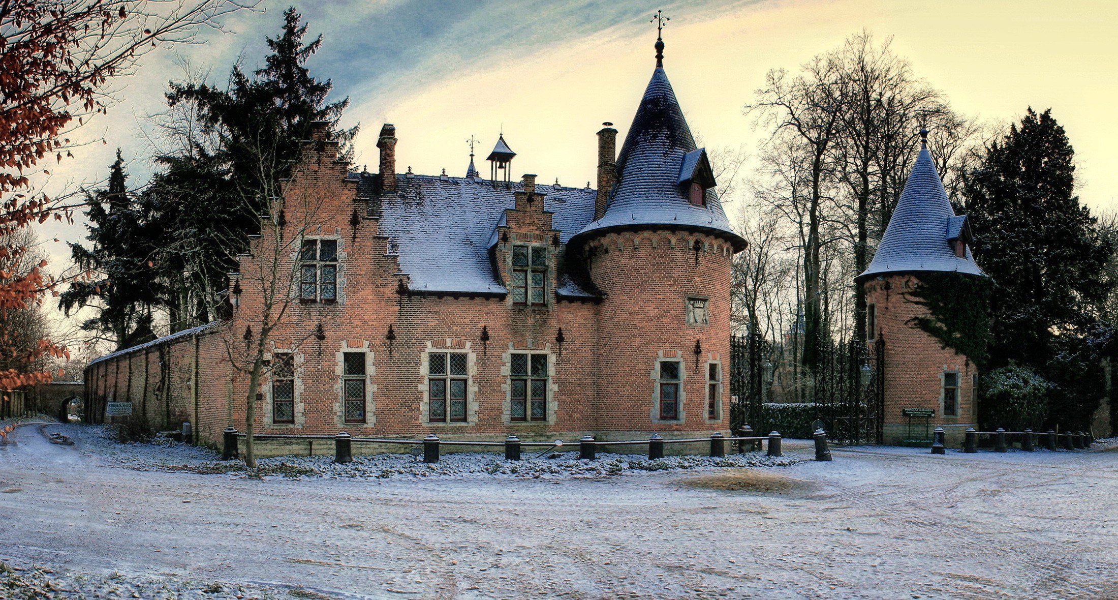 Snowy castle in winter