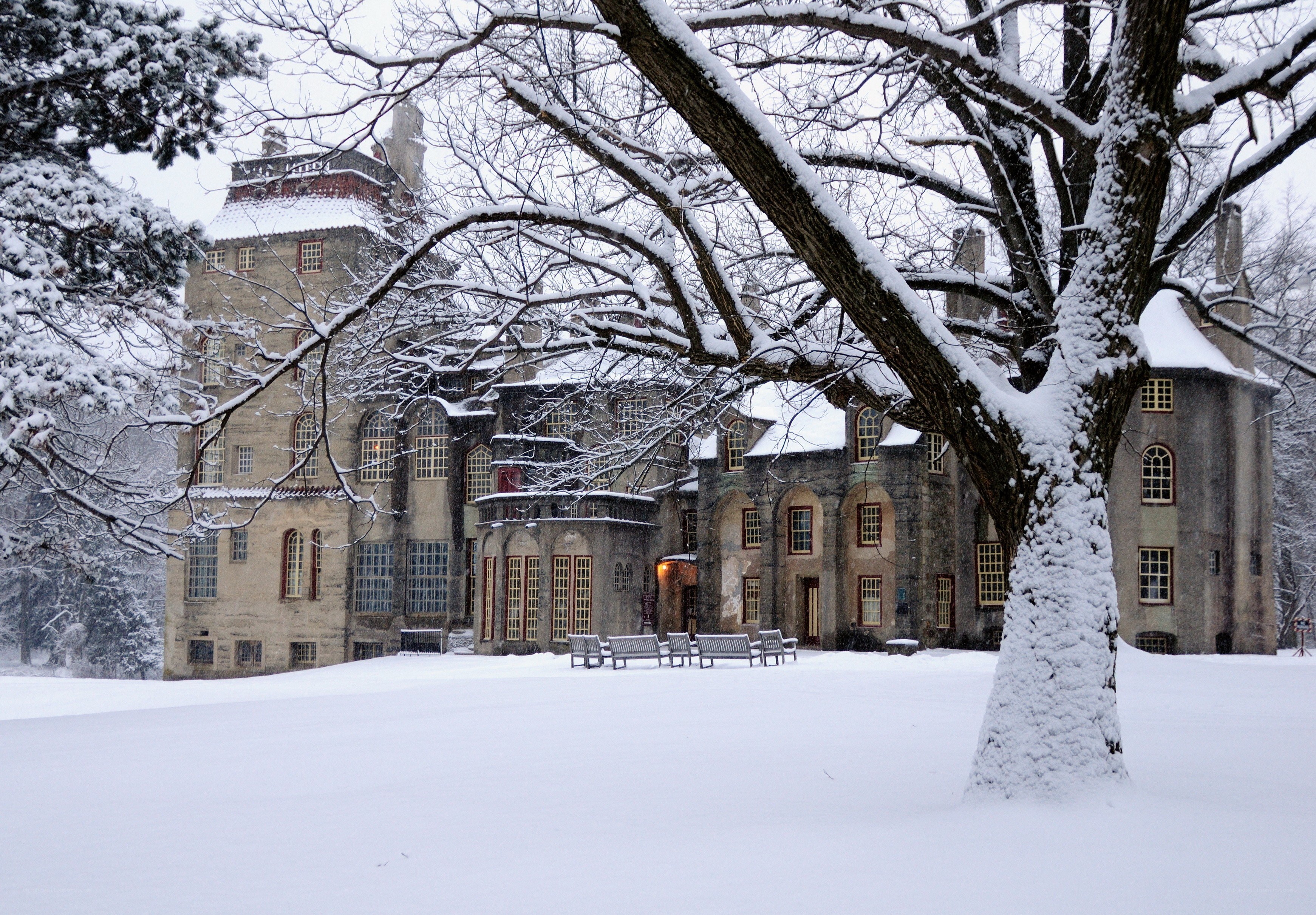 Snowy castle in winter