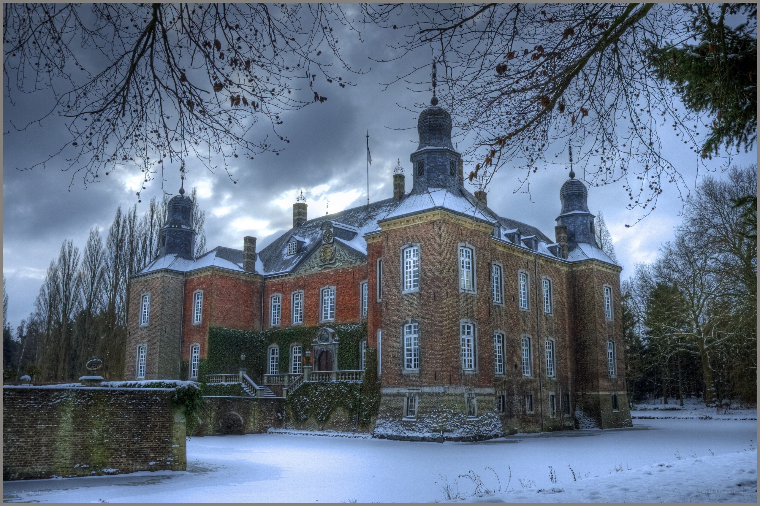 Snowy castle in winter